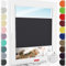 Schuette® Plissee ohne Bohren zum Kleben ● Thermo Kollektion: Dark Night (Schwarz) ● 140x150cm (Breite x Höhe) ● Suprafix Faltrollo Klebehalterung ● Bequeme Rollo Montage inkl. Video