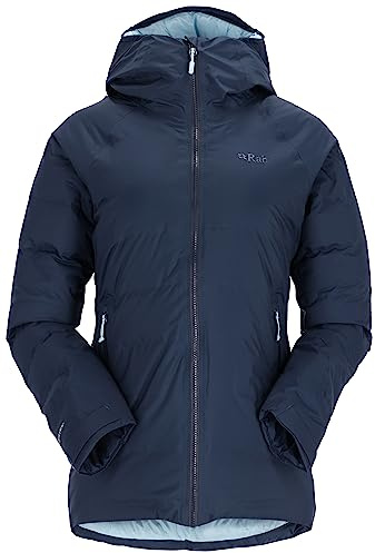 Rab Women's Valiance Down Jacket Waterproof Windproof Insulator for Climbing, Mountaineering, & Casual - Deep Ink - 12