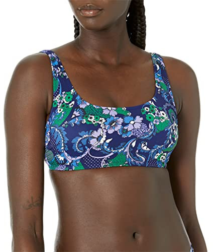 Amazon Essentials Top Corto de Baño con Cuello Redondo Mujer, Azul Intenso Cachemir, 48