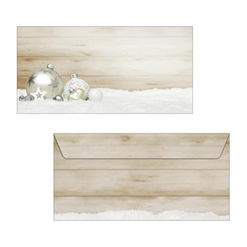 SIGEL Christmas envelopes 22 x 11 cm | DU427, “Cozy Christmas” design, gummed, pack of 50