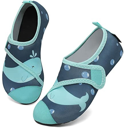 SAGUARO Calcetines Piscina Niño Surf Aqua Escarpines Niña Secado Rápido Antideslizante Zapatillas Deportivas Acuáticas Gris 24/25 EU