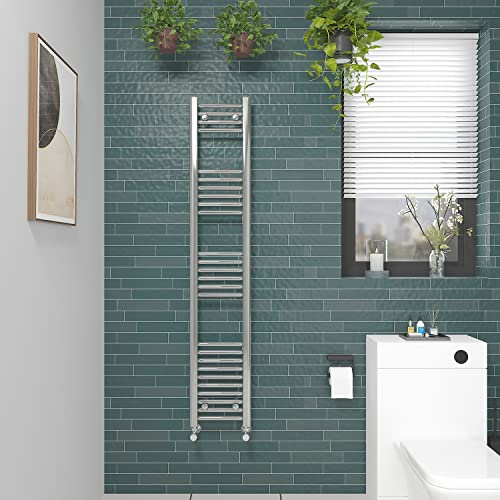 NRG Straight Chrome Bathroom Heated Towel Rail Radiator Central Heating Ladder Rad Warmer 1600x300mm