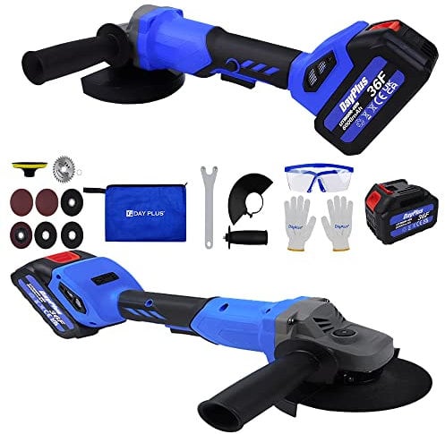 115mm Cordless Angle Grinders with Battery and Charger, 10000RPM Variable Speed Angle Grinder Brushless Mini Angle Grinder Kit, 2-Position Side Handle for Cutting, Grinding, Polishing