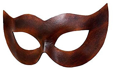 Venezianische Maske - Colombina Spiona braun Venezianische Ledermaske