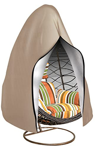 MI CASA Hängesessel Abdeckung Wasserdicht Abdeckplane Abdeckung für Hängesessel mit Gestell Schutzhülle für Gartenschaukel, UV-beständig Schwerlast Hängekorb Schutzhaube Wetterschutzhülle - khaki