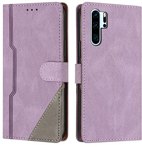 Radoo Cover per Huawei P30 PRO, Custodia in PU Pelle Portafoglio Flip Chiusura Magnetica Antiurto Funzione Scomparti, con Slot Schede Supporto Pieghevole per Huawei P30 PRO (Porpora)