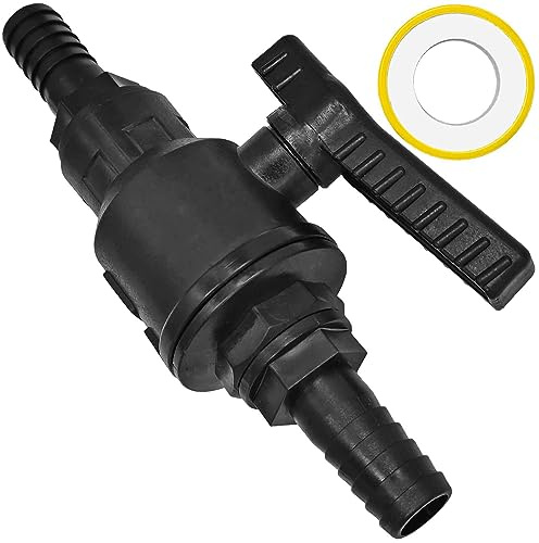 MegaHaustechnik Kugelhahn mit 1/2 Zoll IG x IG DN15 Innengewinde Druck PN10 Bar aus Kunststoff + 2x Schlauchtüllen mit Außen Durchmesser ca.13mm Trinkwasser geeignet Anschluß Verschraubung Bewässerung