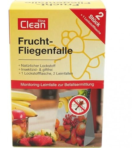 Elina Fliegenkontrolle im Innenbereich Marke Flycatcher Modell 3-teilig Fruit Fly Trap Monitoring