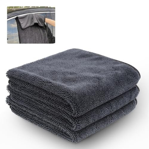Rairsky 3 Stück Shiny Bath Trockentuch XXL, Fast Dry Trockentuch 40x60cm, Duschkabinen Tuch zum Wasser Abziehen, Shiny Wipes Bath Trockentuch, zum Wasser Abziehen in Dusche & Bad (Schwarz)