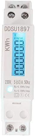 Collect Light LCD digitaler Wechselstromzähler Stromzähler Wattmeter mit Leistungsanzeige 5(60) A für Hutschiene mit S0 Schnittstelle