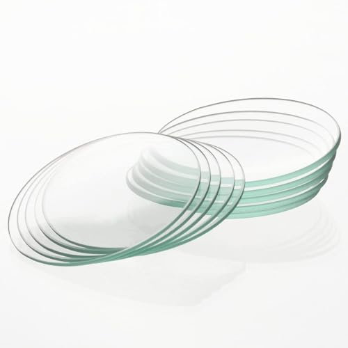 stonylab Uhrengläser, 10er-Pack 50 mm Oblate Rund Uhrglas Becherglas-Abdeckung Set mit Geschliffenem Rand, Borosilikatglas Becherglasdeckel, Abdampfschalen-Abdeckung für Labor und Schule
