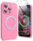SURPHY Cover Magnetica Silicone per iPhone 15 pro con 2*Vetro Temperato(6.1''), Compatibile con MagSafe Accessori, Custodia per iPhone 15 pro Antiurto Protettiva Fodera in Microfibra, Rosa