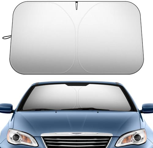 Parasol Coche Delantero,140X80cm Parasol de Coche para el Parabrisas,Parasol Plegable con una Bolsa de Almacenamiento,para la mayoría de los Modelos