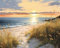 TISHIRON Peinture à la main par numéros Kits de peinture pour adultes avec pinceaux Coucher de soleil sur la mer Peinture par numéros sur toile Acrylique Pigment Artisanat 40,6 x 50,8 cm
