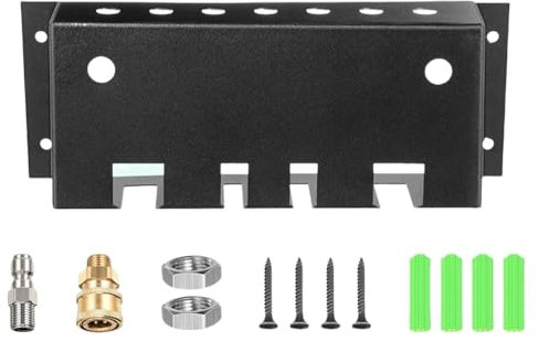 ARVALOLET Pressure Washer Gun Holder, Nozzle Tip and Wand Extension Storage Rack Fit 1/4 Quick Connector High-Pressure Water Gun Storage Box Seven-Color Nozzle Telescopic Rod Storage Rack
