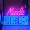 GLYOX Muscle Juice Bar Neon Schild,Bar Pub Club LED Schild Wanddeko,Party Männerhöhle Room Decor Neon Sign,Gym Man Schlafzimmer Neon Licht Herren Geschenke Dimmbare Leuchte