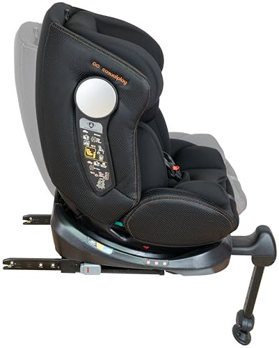Casualplay Revol XL Isize Autokindersitz drehbar mit Isofix und Fußstütze, Gruppe 0 1 2 3 von 0 bis 12 Jahren oder von 40 bis 150 cm Höhe und SPS Seitenschutzvorrichtung, schwarz
