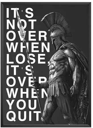 MJ-GRAPHICS® Poster Spartanische Krieger Disziplin Bilder Büro, A2 Bild Wohnzimmer Motivation Poster Spartanische Krieger Motivationsbilder Training Mood Poster Sport Ziele Bild - ohne Rahmen