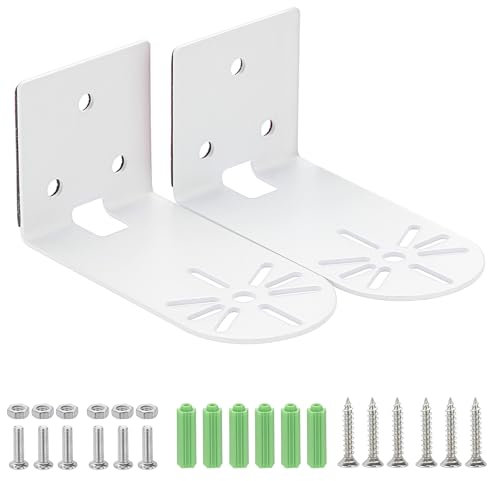 OLegei Set of 2 Wall/Celling Mount Surveillance Bracket Metal Dome Camera Mount with Adhesive for No Drill-Universal Security Camera Mounting Bracket-CCTV Camera Indoor Mount Support (White)