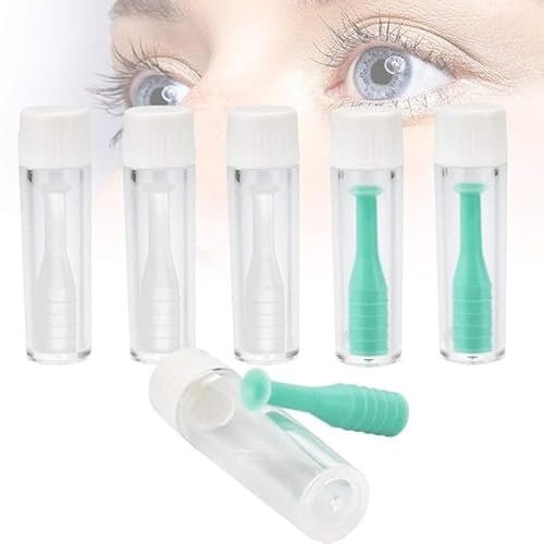 Lot de 5 ventouses pour lentilles de contact avec bouteille, pour retirer les lentilles de contact en silicone, avec rangement pour lentilles de contact rigides et souples pour la maison, les voyages,