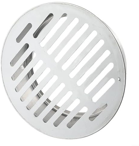 Eawfgtuw Bodenablauf – Edelstahl, Balkonablauf, Anti-Verstopfung, Bodenablauf, 50 mm bis 200 mm, runde Gitterabdeckung für Waschbecken, Balkon, Terrasse, für Außenabflussrohre und Auspuffrohre (Ø90