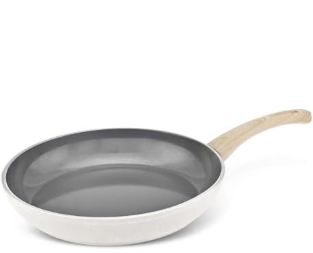 KARACA Swiss Crystal Creamy Frying Pan, 26 cm, PFAS Free, Non-Stick Casserole for Healthy and Fat Free Cooking