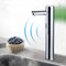 JAYEUW Küchenarmatur Spültischarmatur Infrarot-Induktion Wasserhahnarmatur Messing Wasserhahn Waschtischarmatur Einhebelmischer Wasserhahn Amatur Küchenspüle Mischbatterie Silber 20cm hoch