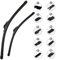 AUTOZOCO Pack de 2 Escobillas limpiaparabrisas coche delantero (52.5cm-45cm), escobilla 52.5 cm + escobilla 45 cm, escobilla multi adaptador, Compatible con la mayoría vehículos, Incluye 10 adaptadore