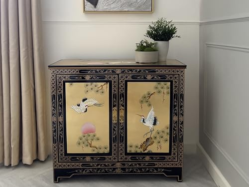 China Warehouse Direct Gold Leaf Hand Painted Chinese Cabinet