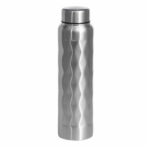 FotoStation 1000ml Stainless Steel Water Bottle | 1 Litre Non Insulated Single Wall Drink Bottles | Leak-Proof BPA Free Easy to Clean | Multi-Purpose Water Bottles | School Fridge Travel Work Bottle