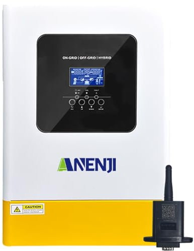 Aninerel 6200W Solar Hybrid Wechselrichter Single-Phase und Three-Phase 48VDC zu 230VAC Reiner Sinus Wechselrichter bis zu 12 Geräte parallel,Kann Strom in Das Netz Einspeisen,mit WiFi-Modul
