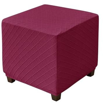 Quadratischer Ottoman-Bezug, Stretch-Ottoman-Bezug, Fußhocker-Bezug, abnehmbarer Anti-Rutsch-Möbelschutz, Aufbewahrungs-Fußhocker for Bürostühle, Esszimmerstühle, Bar, Hochzeitsfeier-Dekor(Rose red 2p