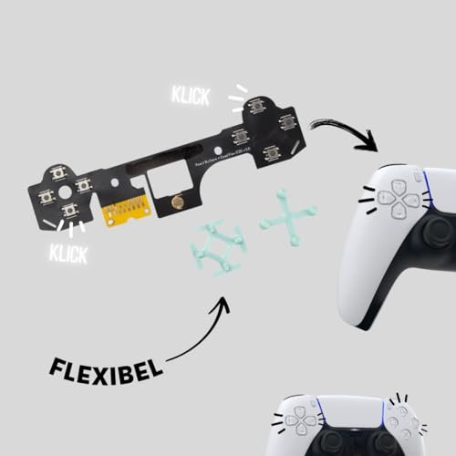 Aleksr.de Smart Front Buttons PS5 V2 Micro Switch Smart Clicky Buttons Kit für ps5 Controller BDM-030/ -040/ -050, Ergonomische Aktionstasten Buttons FPC Flexkabel Kit für ps5 Controller