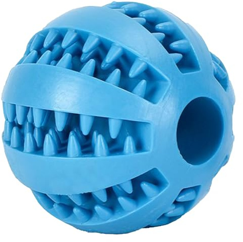 Hundeball für Kleine und Große Hunde | Snackball für Hunde | Welpenspielzeug Kauspielzeug | Naturkautschuk Material | Zahnpflege Hundespielzeug | Intelligenzspielzeug Ball für (Blau, 1 Stück)