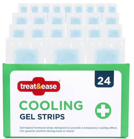 SOL 24pk Migraine Cooling Patches - Soothe Headache Strips | Headache Strips for Adults - Individually Sealed Cooling Gel Patches for Forehead Comfort, Non-Medicated, 24pk