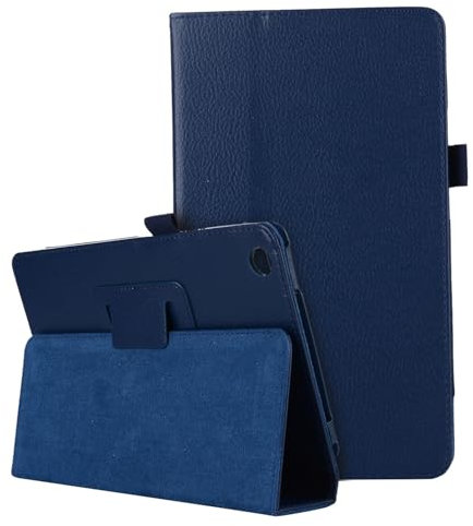 Texture Leather Tablet Case Compatible with Huawei Mediapad T3 8 inch Slim Folding Stand Folio Protector Shockproof Back Cover with Holder ZY (DARK BLUE)