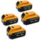 4Pack 18V replacement battery for dewalt DCB184 DCB182 DCB180 DCB200 DCB184 battery for power tools Applicable to Cordless Power Tools Batteries 8.0Ah with LED Indicator（Yellow） ﻿