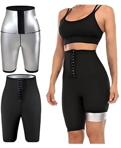 Pantalon de Sudation Femmes, Legging de Sport à Slim Taille Haute, Sauna Vetement Ventre Plat Shorts pour Minceur Fitness Jogging Yoga