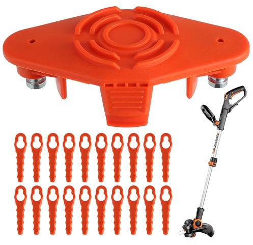 Aggiorna la testina della lama della bobina di filo WA0004 compatibile con il decespugliatore a batteria Worx WG157E WG163E WG154E WG169E, bobina sostituibile WA0010 adatta al decespugliatore a falce