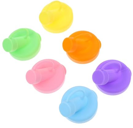 Healifty 6pcs Silicone Milk Bottle Caps Glass Bottle Replacement Lids Leakproof Spout Top Covers for Dairy Containers