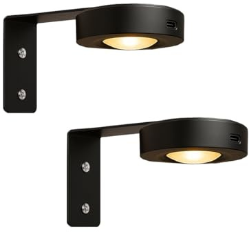 Wandlampe akku 2er Set, Led Wandleuchte ohne Stromanschluss, Bilderleuchte Kabellos, RGB & Weißlicht, Dimmbar, Fernbedienung, Timer, Nachttischlampe, Batterie Lampen für Bilder, Dartboard, Wanddeko