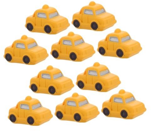 FUNOMOCYA 10 Pièces Ornements de véhicules Miniatures garçons modèles de Taxi décoration Micro paysagère décorations de gâteaux Figurine de véhicule Miniature Décors de Bureau Yellow