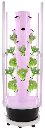 Hydroponic Growing System mit Licht 28, Vertikal Hydroponik Turm mit 30L Wassertank Garten Hydrokultur Anbausystem Aeroponik Anbauset Aeroponics Growing Kit für Kräuter Obst