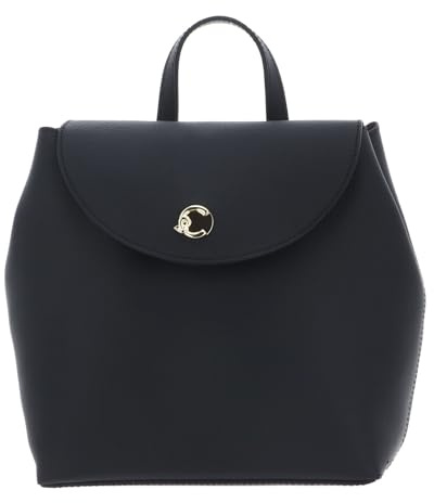 Coccinelle Leder Rucksack Nikla Mini Bag Double Grainy Leather Noir/Cognac schwarz