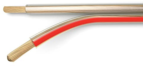 bda connectivity Lautsprecherkabel - hochflexibel - LSP 2 x 2,50mm² hfl transparent/rot - OF-Kupfer - 100m Spule