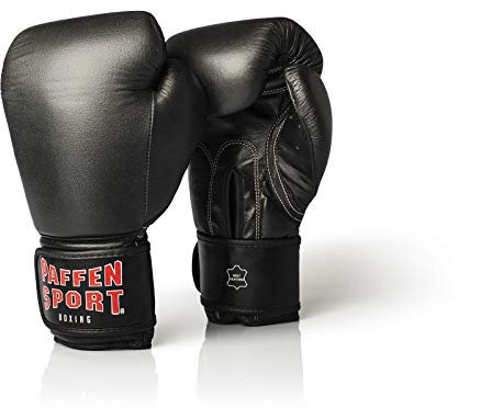 Paffen Sport KIBO Fight Echtleder-Box- und Kampfsporthandschuhe für das Sparring; schwarz; 16UZ