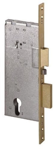 CISA Serratura Elettrica da Infilare Ambidestra, Misura 60 mm, Due Mandate, Scrocco con Ritorno Automatico, Testata e Contropiastra in Ottone