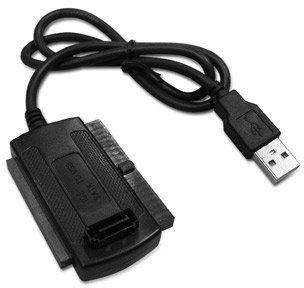 Woosh Adaptateur IDE SATA vers USB 2 pour 3'5 5'25 2'5, 3 en 1 USB 2.0 vers IDE SATA 2.5 3.5 Disque Dur Boîtier pour Disque Dur IDE 2,5 (IDE SATA)