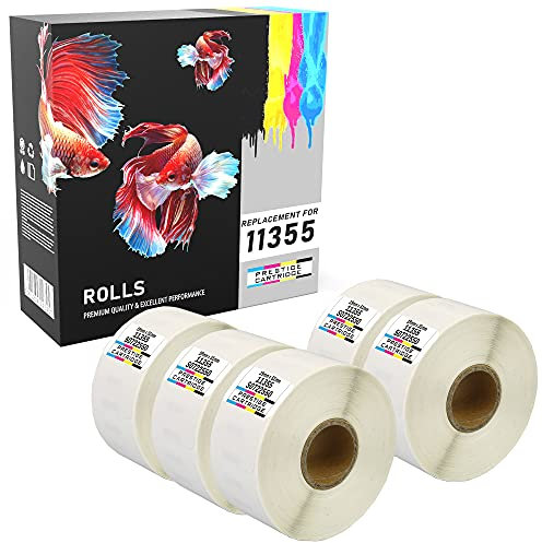 5 Rollen 11355 19mm x 51mm (500 Etiketten/Rolle) Vielzweck-Etiketten kompatibel für Dymo LabelWriter 4XL 450 400 330 320 310 Twin Turbo Duo Seiko SLP 450 430 420 410 400 240 220 200 120 100 Pro Plus