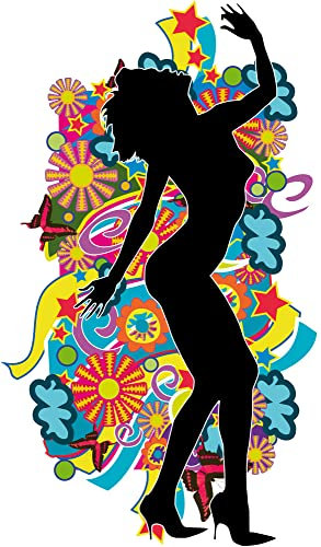 1art1 Schöne Frauen Pop Art Mädchen I Wand-Tattoo | Deko Wandaufkleber für Wohnzimmer Kinderzimmer Küche Bad Flur | Wandsticker für Tür Wand Möbel/Schrank 80x43 cm